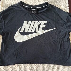 Nike Black and White Logo Crop Top